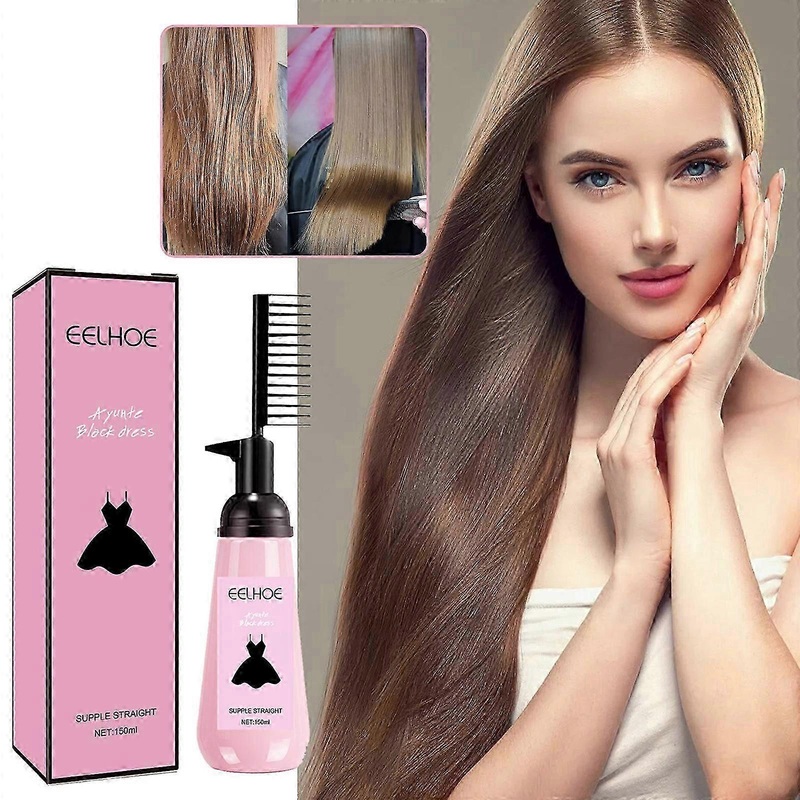Hair Straightening Cream with Comb, 150 ml Straightening Cream Protein Correcting Cream, Straightening Cream for Curly Hair and Damaged Dry Hair