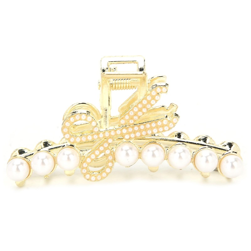 Rhinestones Hair Claw Clips Women Girls Exquisite Faux Pearl Decorative Hair Clips