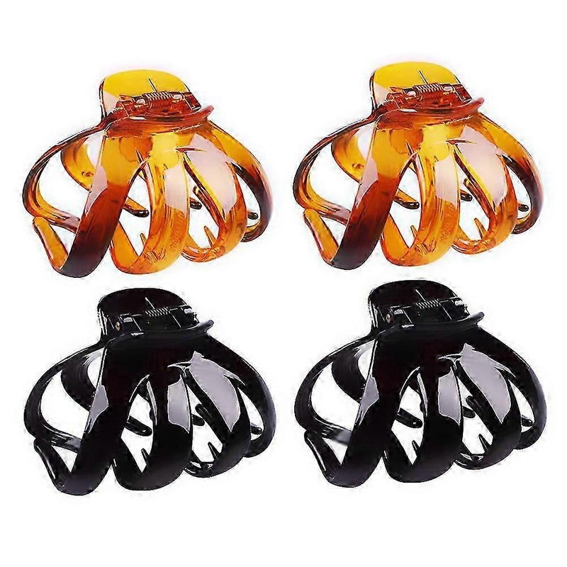 Strong Hold Claw Hair Clips, Claw Hair Clips With Non Slip Grip For Women, Ideal For Thick Hair, 4 Pieces Large Size