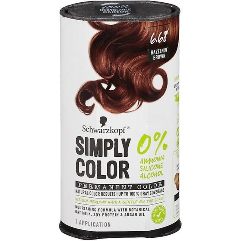 Schwarzkopf Simply Color Permanent Hair Color, 6.68 Hazelnut Brown