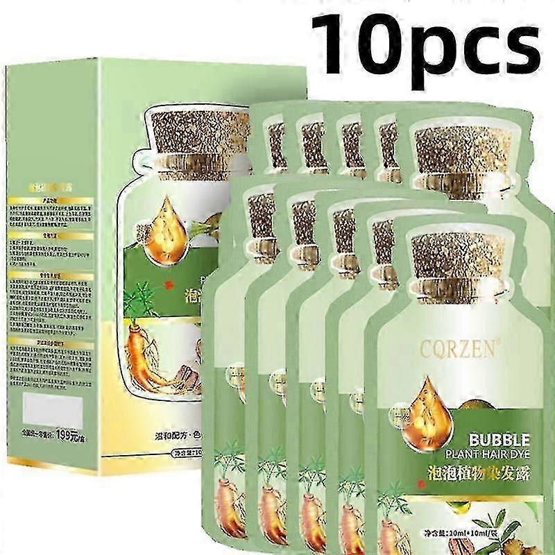 2025 10pcs Natural Plant Hair Dye Bubble New Botanical Based For Grey Hair Color Bubble Dye