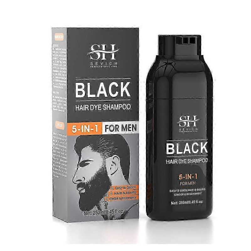 2025 5-in-1 Hair Dye Shampoo Beard, Hair Natural Black Dye Grey Coverage