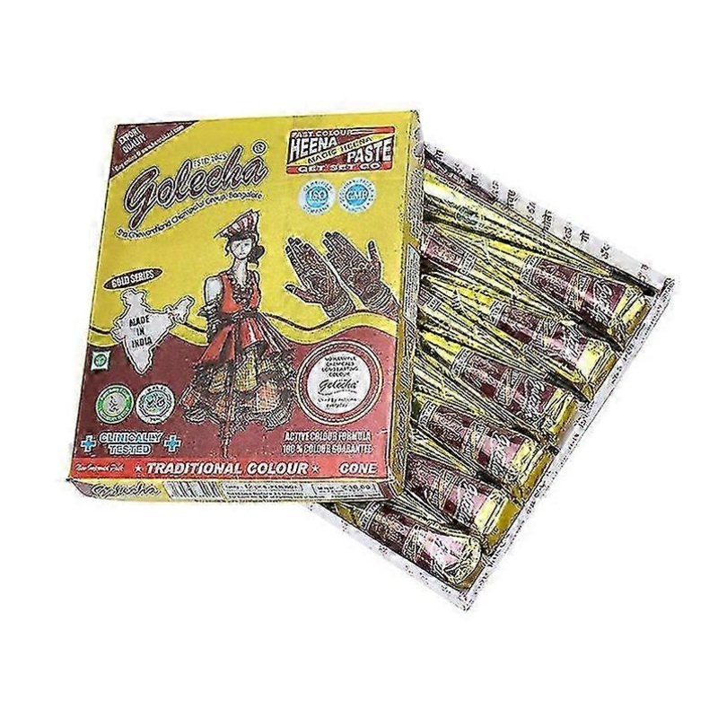 2025 6 Pack/12 Pack Henna Cones For Women 100% Natural Ready To Use Henna Tubes Paste Hair Color Hair Dye-reddish Brown Color 30g Each Cone