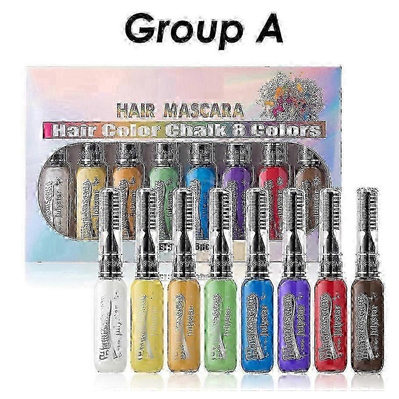 2025 8 Colors Temporary Hair Mascara, Washable Hair Dye for Girls & Women, Hair Makeup Gift Set