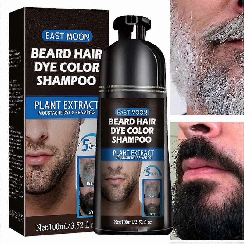 2025 Beard Dye Shampoo For Men, Men Mustache & Beard Dye For Gray Hair To Black, Natural Beard Dye For Men Black In 5 Minutes For Easy Application