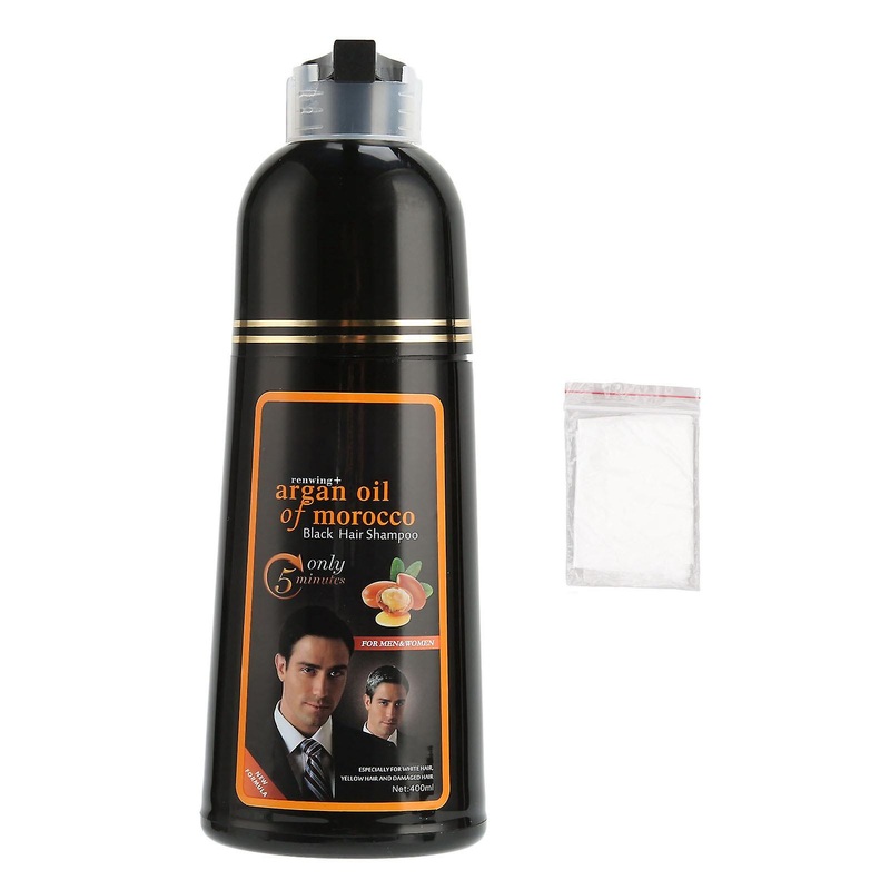 400ml Hair Dye Shampoo Long Lasting Nourishing Black Color Grey Hair Coloring Shampoo