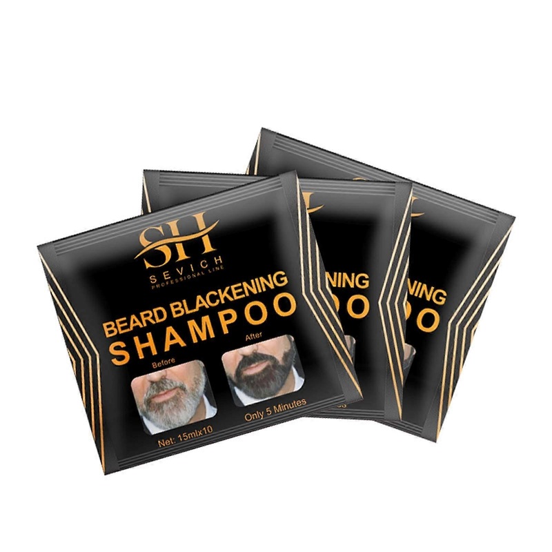 Men’s Fashion Beard Hair Colouring Tint Cream Moustache Blackening Shampoo 15ml
