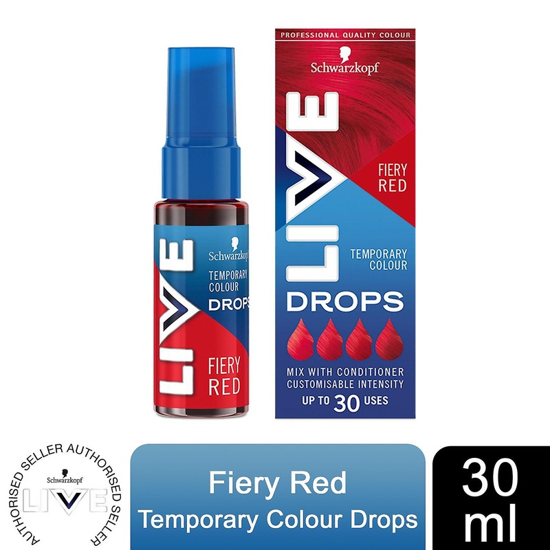 Schwarzkopf LIVE Colour Drops Semi-Permanent Hair Dye, Fiery Red