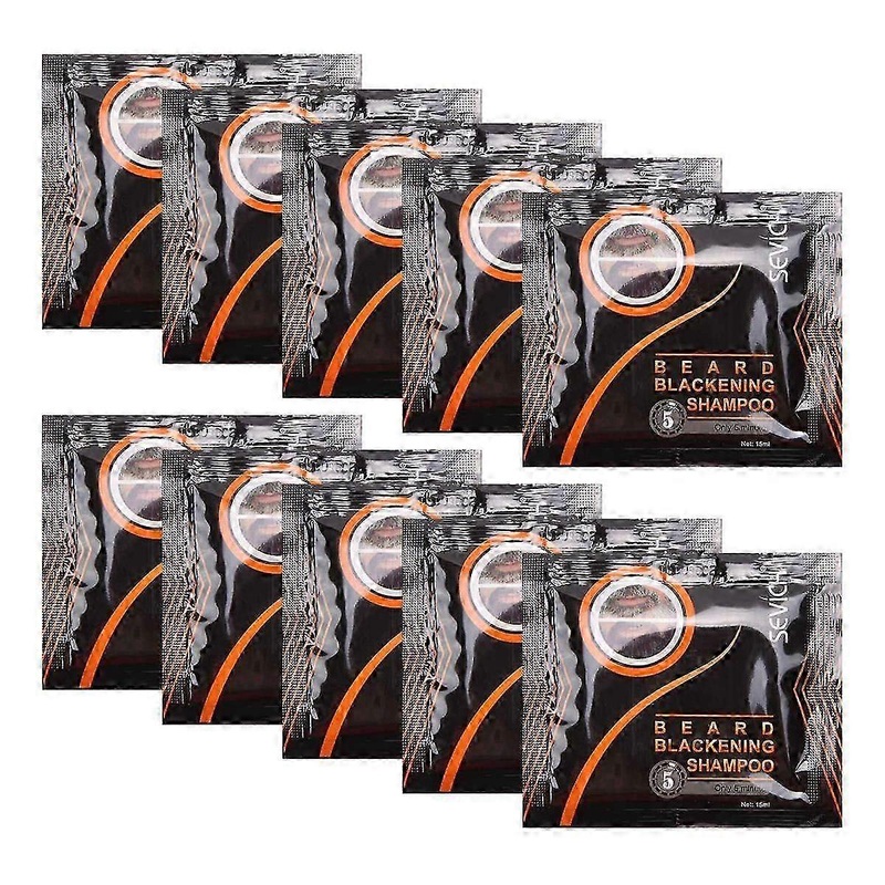 Sevich 10Pcs 5Mins Blackening Beard Shampoo Dye Beard Into Black Herb Natural Faster Blackening Beard Coloring Grey Removal