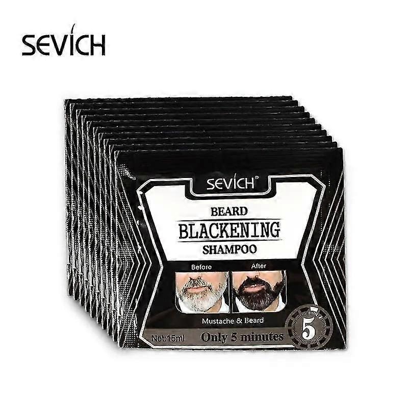 15pcs Fast Black Beard Dye Wax Dark Beard Shampoo Men Beard Moderate Dyeing Cream Natural Beard Blackening