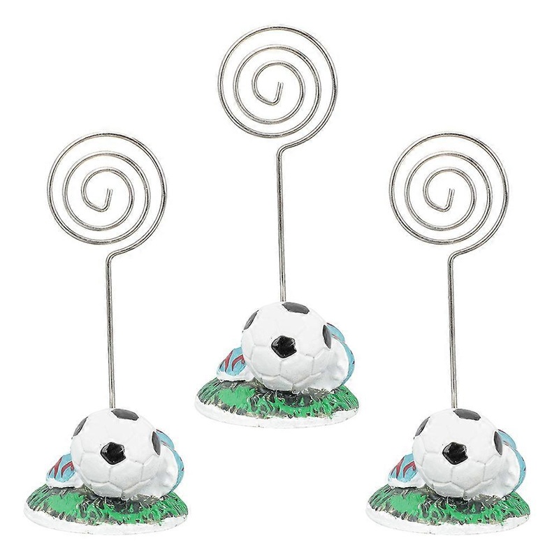 3pcs Table Number Holders Football Theme Place Card Stand Memo Note Photo Clip