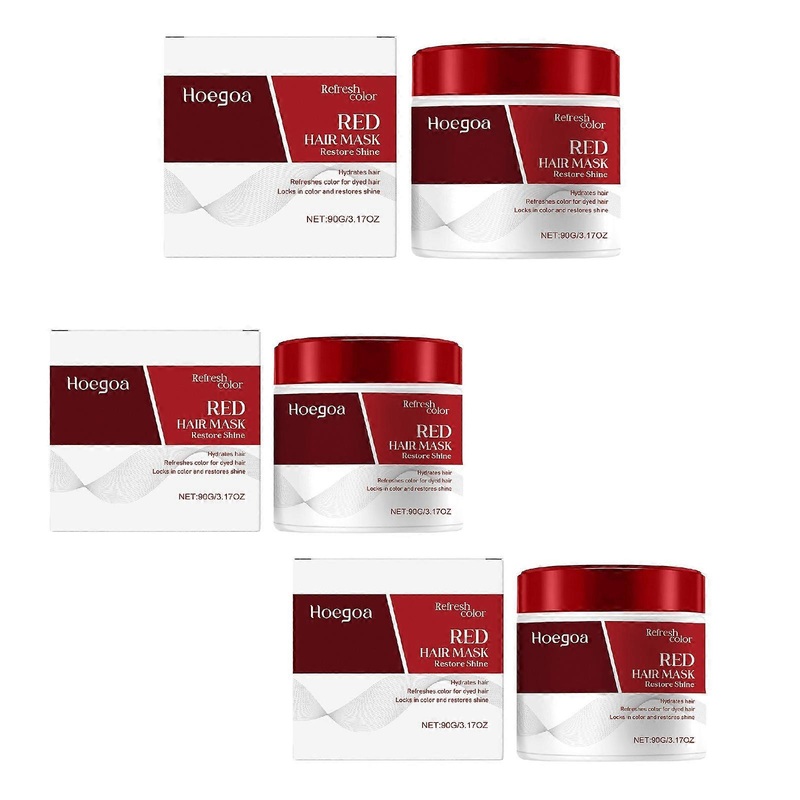 3x Color Depositing Red Hair Mask Color Boosting Conditioner, Hydrates and Enhances Red Tones for Color-Treated Hair 90g