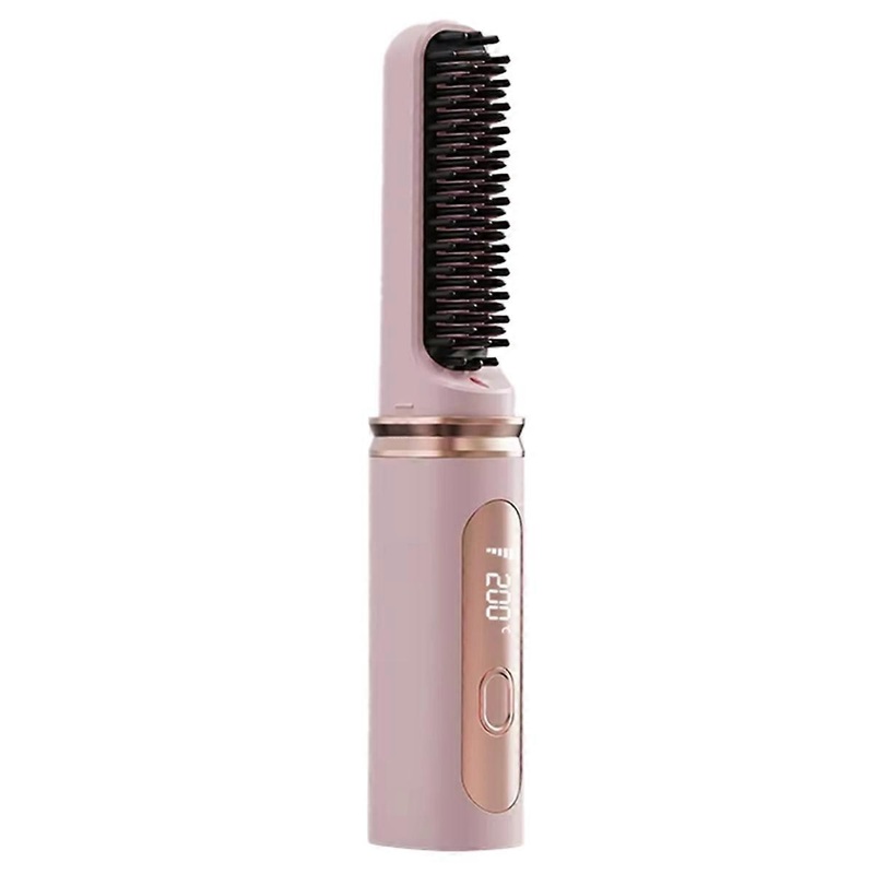 Cordless Hair Straightener Brush,Fast Heating Straightening Brush with Adjustable Temperature, Ideal