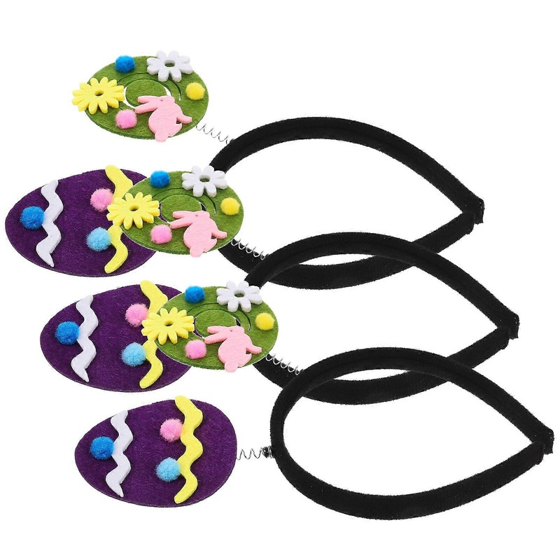 FRCOLOR 3pcs Cute Colorful Easter Egg Shaped Hairbands for Party Headdress