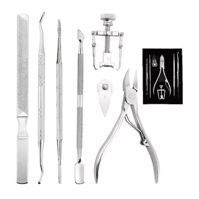 Ingrown Toenails Set, Manicure Made Of High-quality Stainless Steel Compatible With Nail Problems, Thick Nails And Paronychia, 6-piece Professional Na