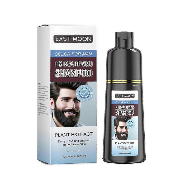 Men’s Black Beard Dye Lotion – Moisturizing Argan Oil Formula for Natural-Looking Color, Quick 5-Minute Application, Gentle on Scalp, 200ml