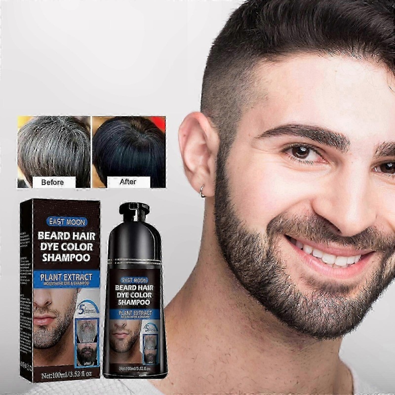 Men’s Black Hair Dye – Rapid 5-Minute Solution for Long-Lasting Gray Coverage in Facial Hair and Mustache Root Touch-Ups
