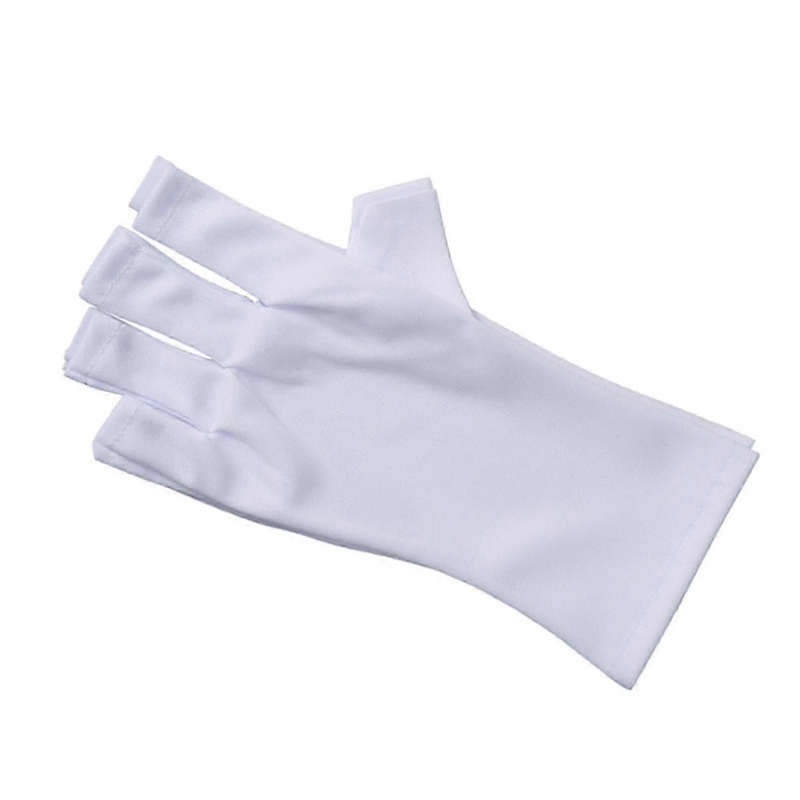 1 Pair Gel Manicures Gloves Professional Efficient Prevents Tanning Radiation UV Light Gloves for Manicure White Short