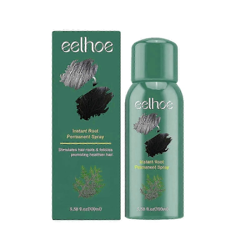 EELHOE black hair spray, thick nourishing hair roots, shiny and smooth natural black hair, covers gray hair care spray