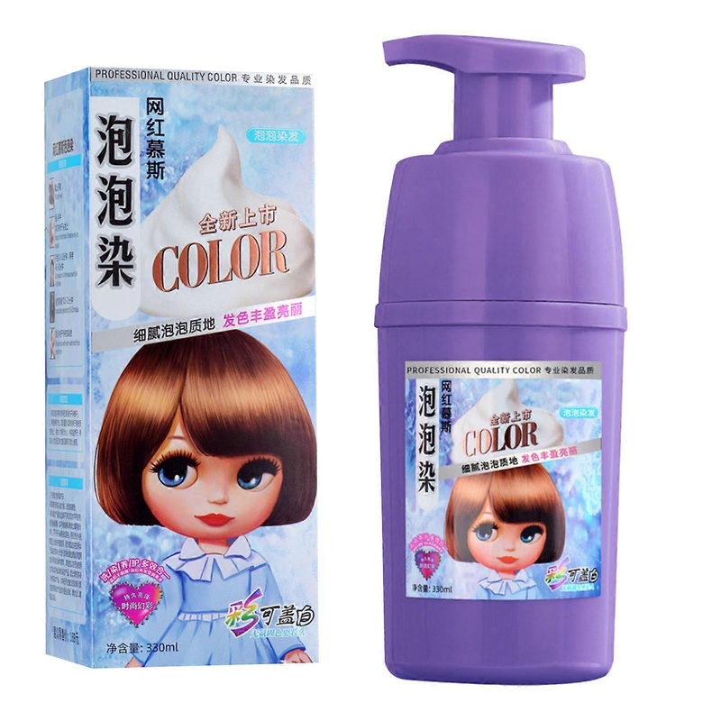 330ml Mousse Bubble Hair Dye Plant Long Lasting Bubble Hair Color Shampoo for Women Men