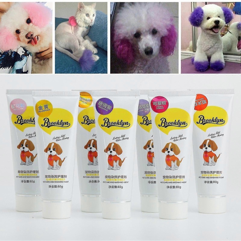 80g Semi Permanent Pet Dye Cream High Pigmented Colorful Dog Hair Bright Coloring Dyestuff Pigment Supplies For Home Tw