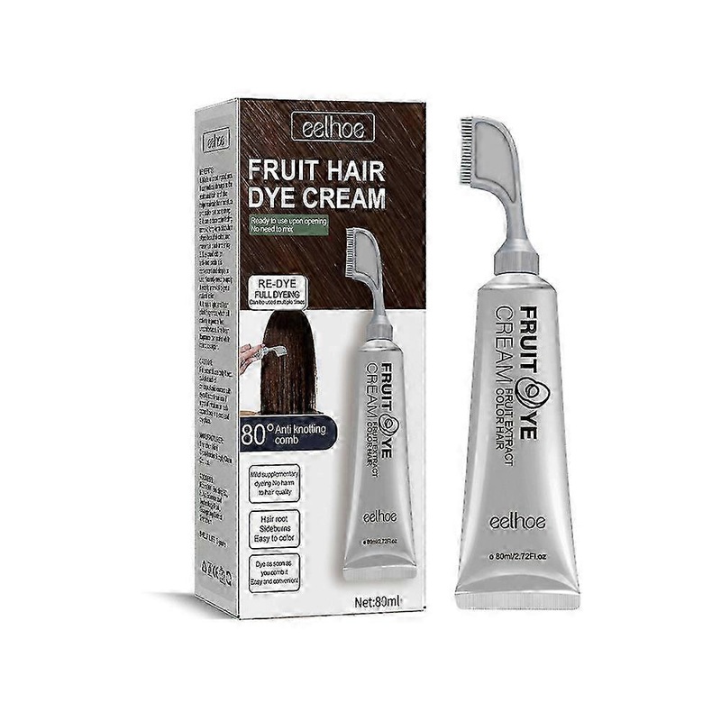 Eelhoe Fruit And Vegetable Hair Cream Natural Mild Long Lasting Not Hurt Scalp Hair Easy To Color Black Hair Cream