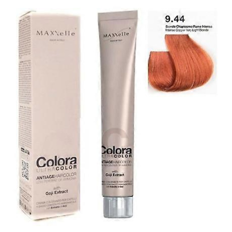 Intens Copper Very Light Blond 9.44 Colora Maxxelle With Natural Fruit Of Goji 100 Ml