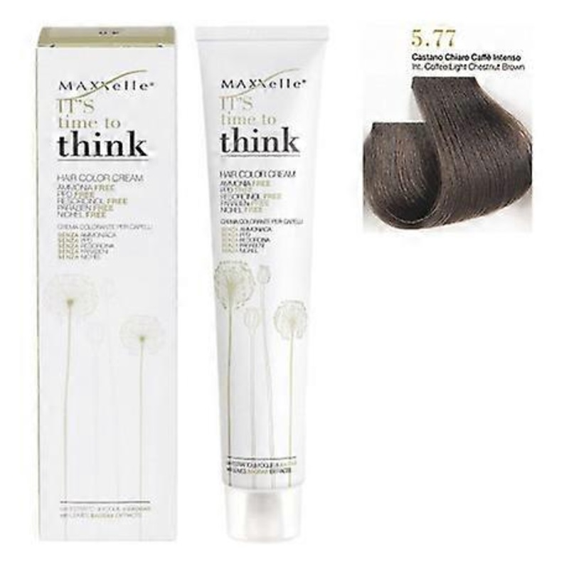 Intense Coffee Light Chestnut Brown 5.77 Ammonia-free Hair Color With Argan Oil Think  Maxxelle 100ml
