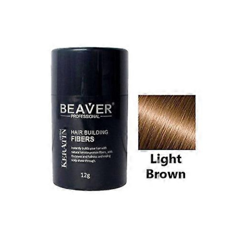 Light Brown Keratin Hair Building Fibers Beaver 12g