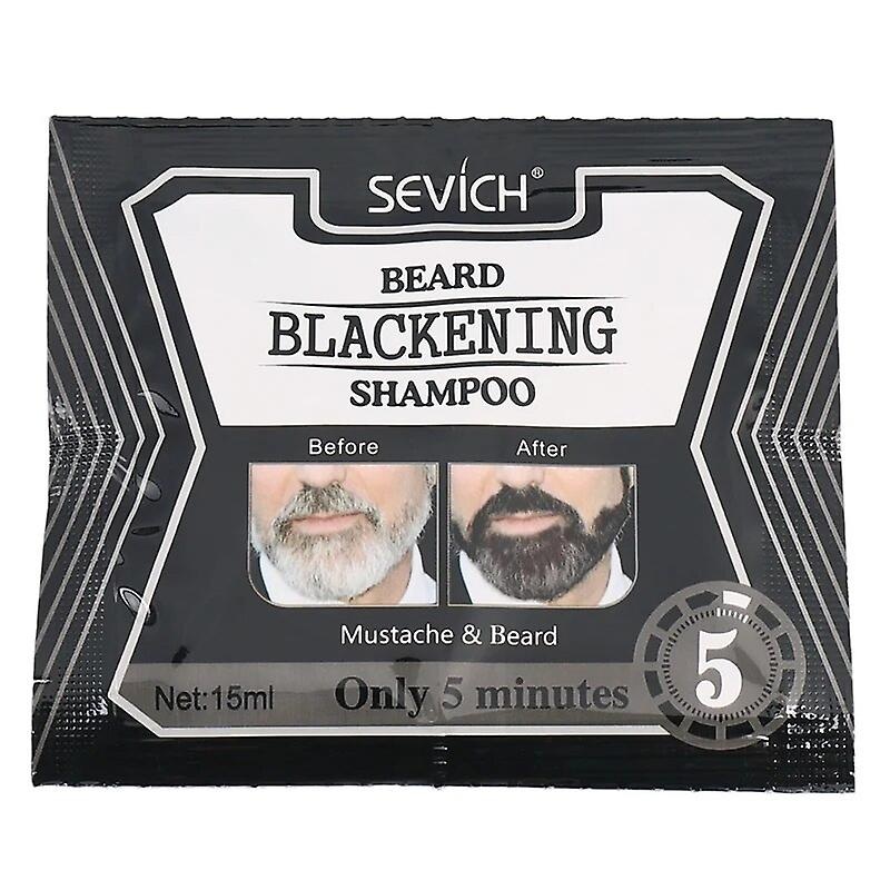 Sevich 10Pcs 5Mins Blackening Beard Shampoo Dye Beard Into Black Herb Natural Faster Blackening Beard Coloring Removal~10289