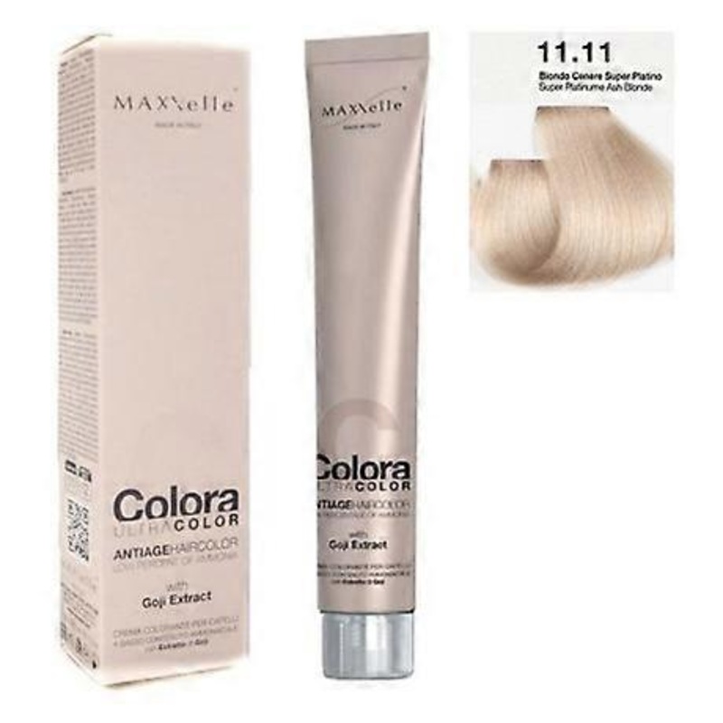 Super Platinum Ash Blonde 11.11 Colora Maxxelle With Natural Fruit Of Goji 100 Ml