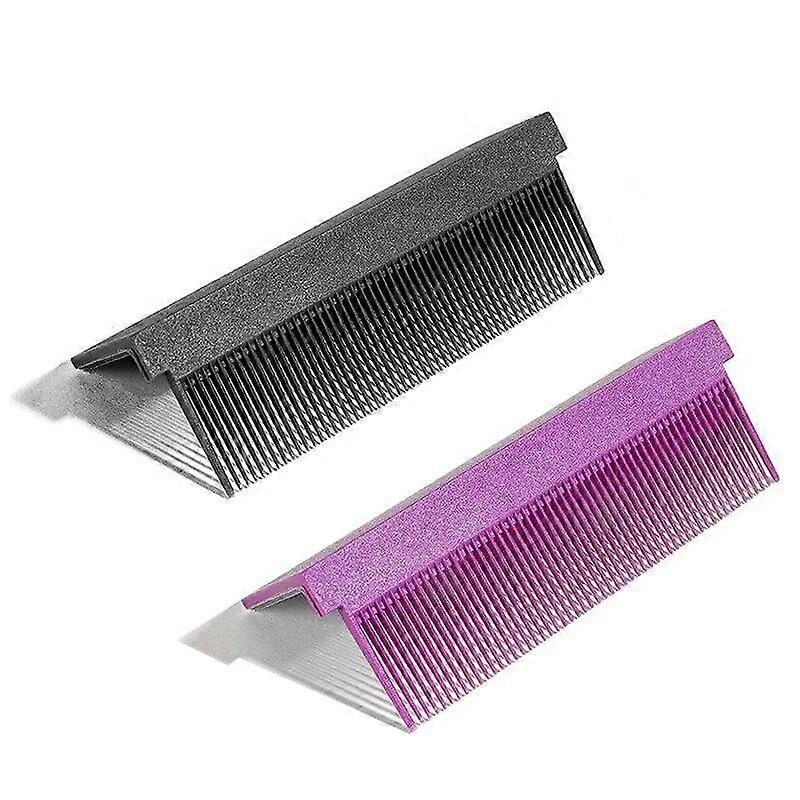 Women DIY Combs Parts Fit Hair Straightening Flat Iron, Professional Or Home Use Compact Hair Tool ,Black+Purple