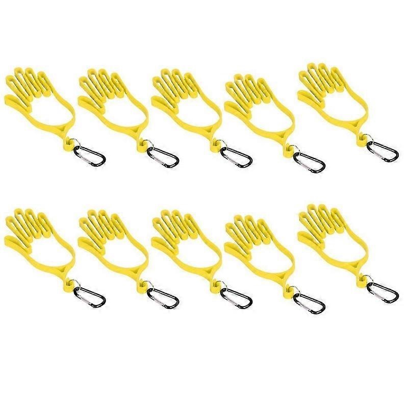 Yellow Glove Support Rack for Men and Women Golfers to Facilitate the Drying of Gloves
