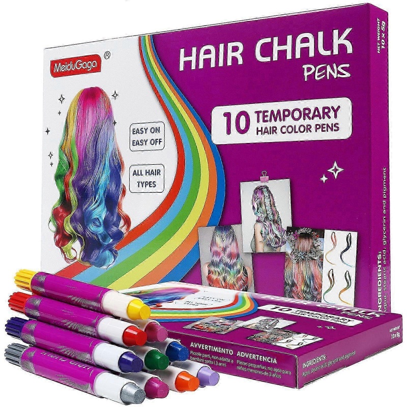 10pcs Hair Chalk – Temporary Hair Color for Girls, Ideal Gifts for Kids and Hair Accessories