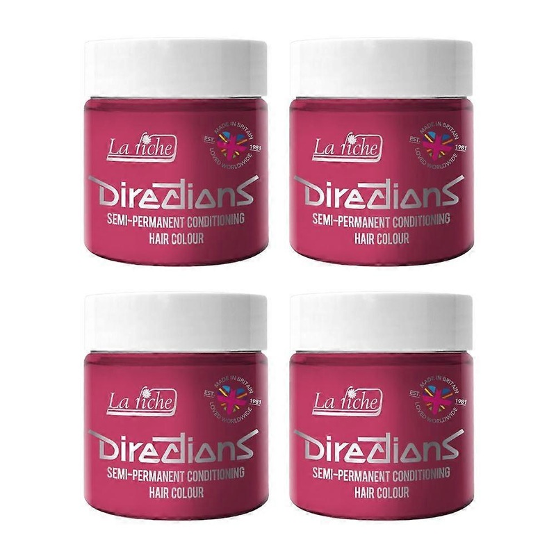 4 x La Riche Directions Semi-Permanent Hair Color 100ml Tubs – Flamingo Pink