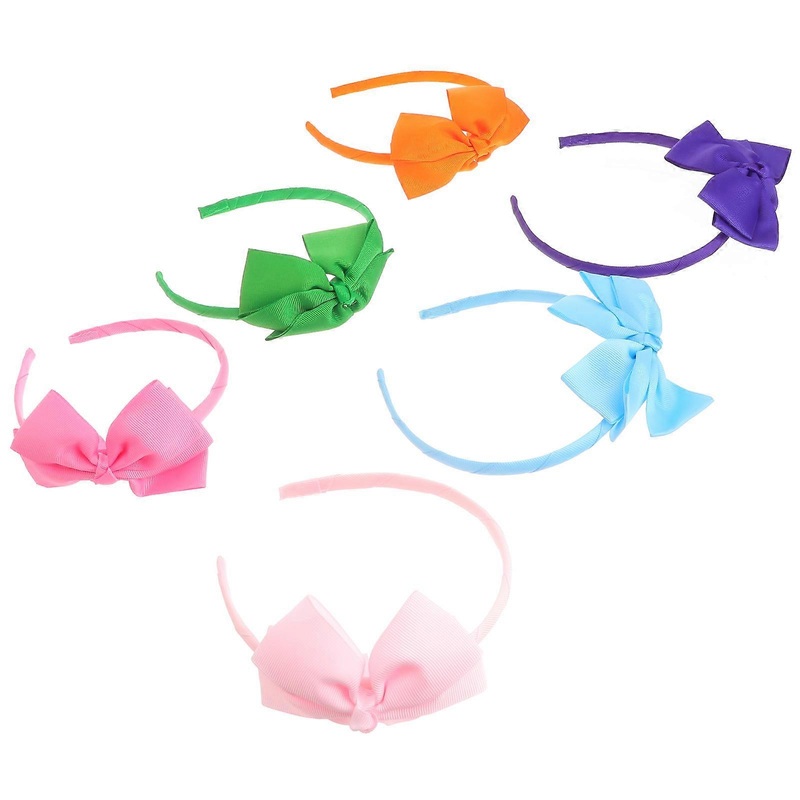 Adorable Cloth Headbands for Girls and Toddlers with Elastic Bow Design Assorted Color Fits Newborns to Crawlers 6 Pieces