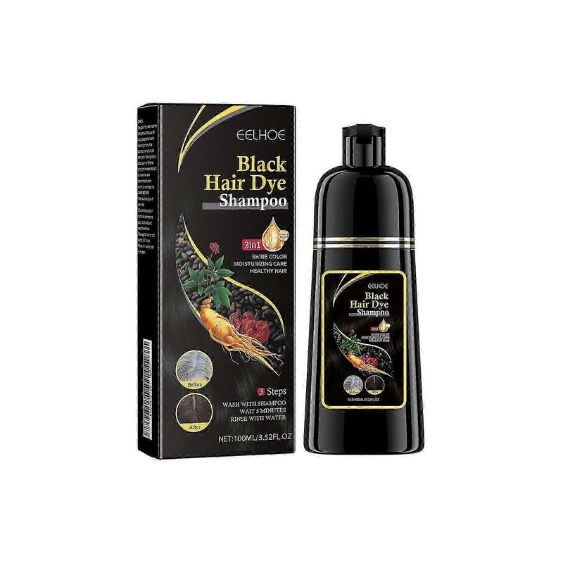 Black Hair Dye, Hair Dye shampoo, Instant Hair Color Shampoo for Men and Women Gray Coverage, 3 in 1 Hair Dye Shampoo 100ml