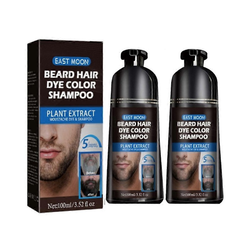 Natural Long Lasting 200ml Permanent Beard Dye Shampoo For Men Beard Dying Removal White Grey Beard Hair Men Beard Dye Shampoo