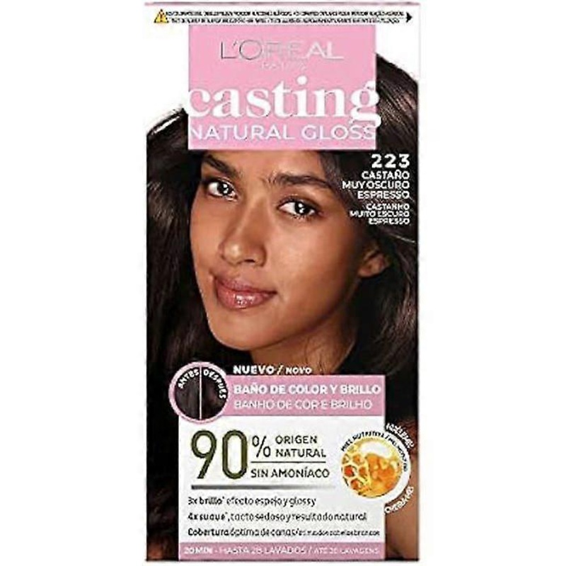 Semi-permanent coloring L’Oreal Make Up Casting Natural Gloss Ammonia-free N 223-castao muy oscuro espresso.