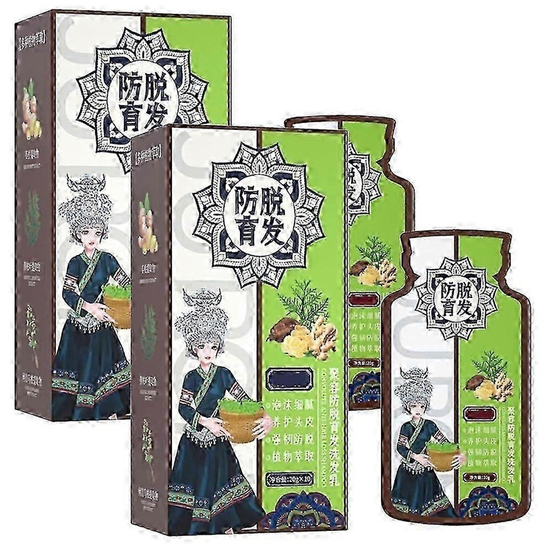 10pcs Ginger Plant Extract Anti-Hair Loss Hair Shampoo