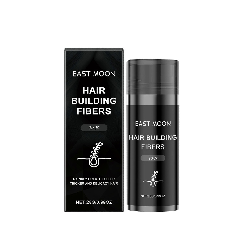Black Hair Fiber Powder, Refreshing Oil Control Leave-In Fluffy Hair Care Fiber Powder
