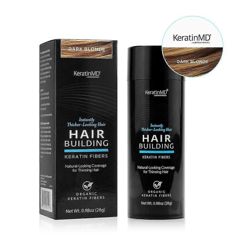 KeratinMD Hair Building Fibers in Dark Blonde, 60-Day Supply (28g) to Conceal Thinning Hair Naturally