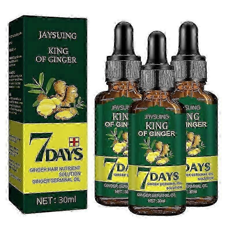 2025 3pcs 7 Days Ginger Hair Growth Products Fast Promote Hair Regrowth Serum Anti Hair Loss Scalp Treatment Baldness Care Essential Oils