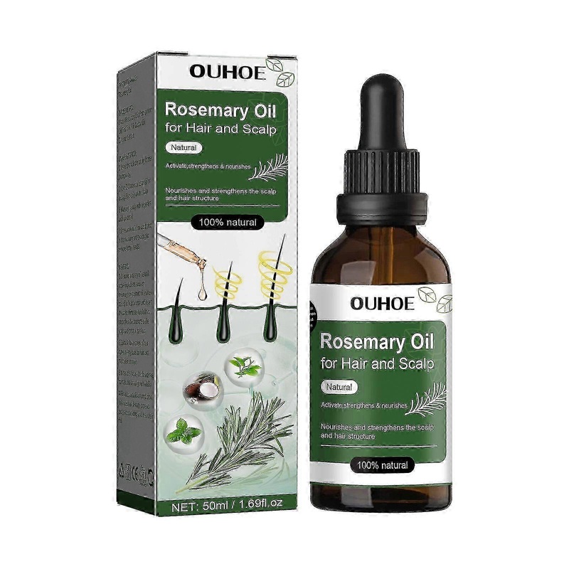 2025 Rosemary Oil for Hair Growth and Scalp Care – 50ml Hair Loss Treatment with Castor Oil