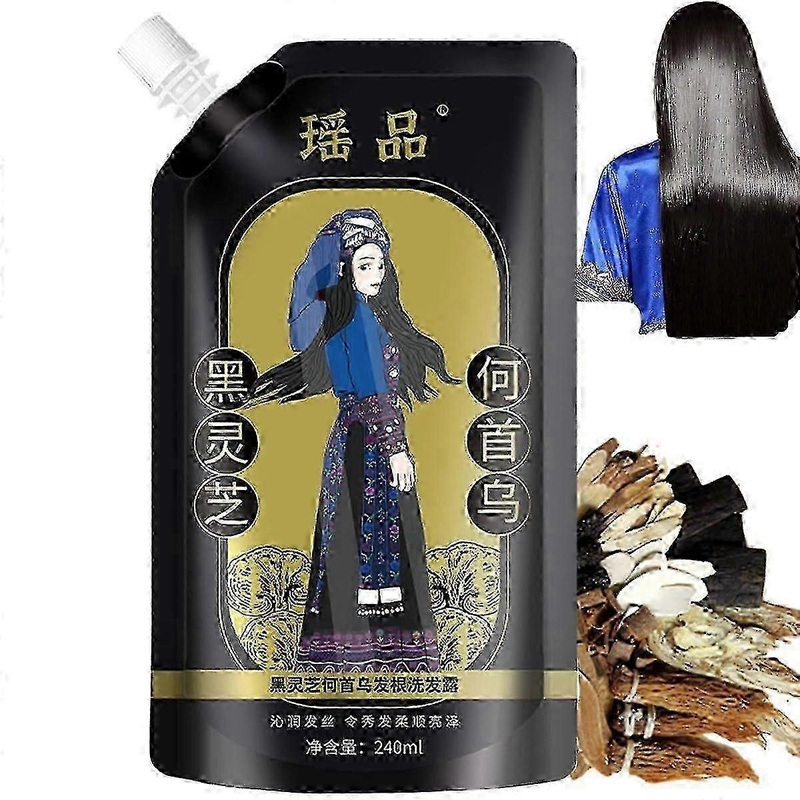 Natural Ginger Anti White Hair Shampoo Organic Hair Dye Permanent Black Shampoo For Women Cover White Gray Hair Anti Hair
