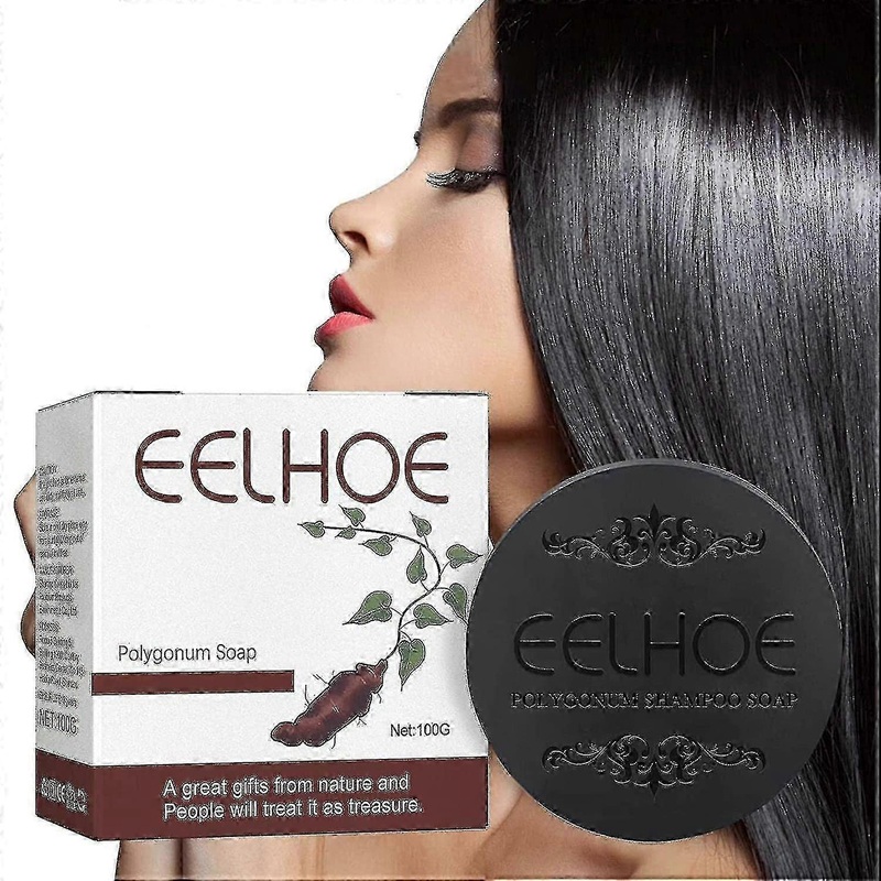 New 2024  Polygonum Soap Black Thick Hair Fallopia Multiflora Shampoo Bar Polygonum Extract Shampoo Soap Promotes Ha