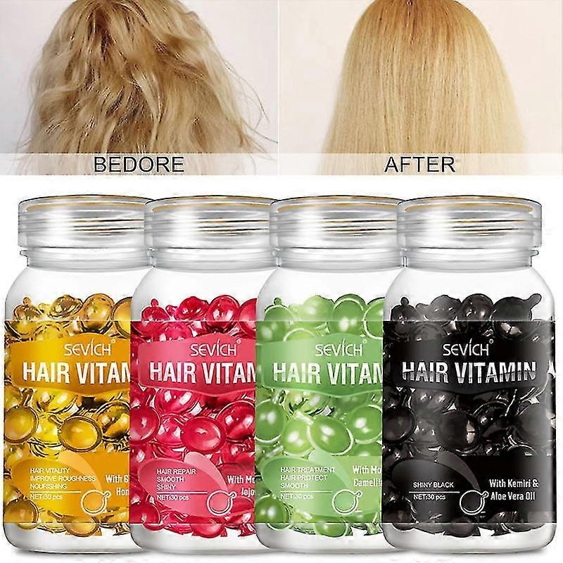 2025 30pcs Dry Hair Nourishing Scalp Treatments Vitamin Keratin Oil Capsule Serum