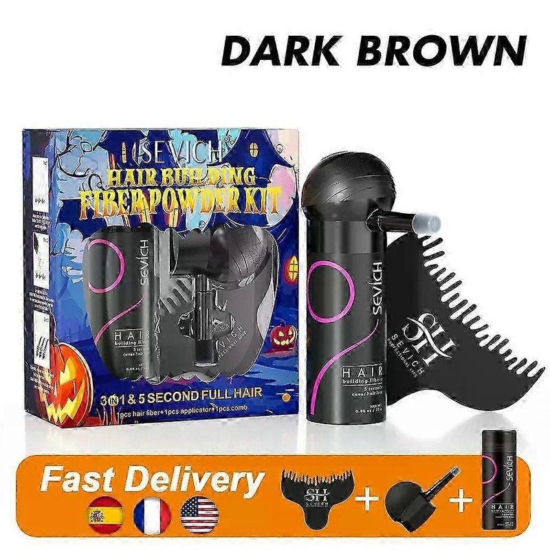 2025 Hair Building Fiber Halloween Gifts Natural Keratin Styling Hair Powder Loss Fiber Building Fiber Powder Sprays With Comb Set
