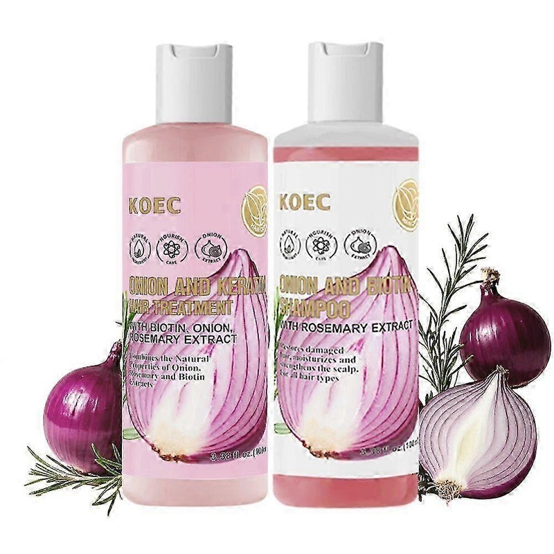 2025 Onion Biotin & Rosemary Shampoo Conditioner Set, Natural Hair Care, Growth Shampoo Suitable for All Hair Types, Relieving Hair Loss, Promoting Ha