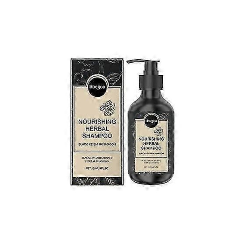 Nourishing Herbal Shampoo with Black Reishi Mushroom for Hair Growth, Polygonum Anti-Hair Loss Shampoo, Hair Thickening Shampoo for Stronger, Thicker